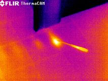 Termografi billede af fejl på el-gulvvarmekabel